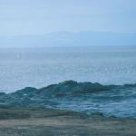 Seagulls flying along sea coast uid 1277663