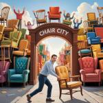 Man pulling up a chair in the Chair City