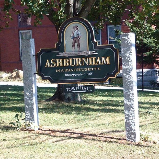 Ashburnham MA Welcome sign