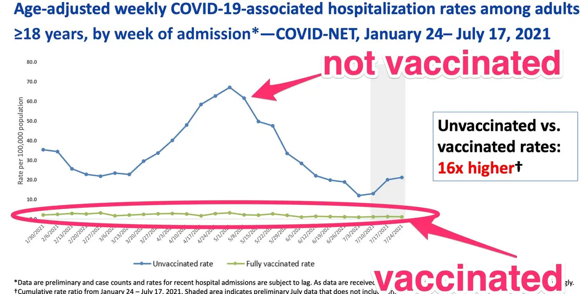 vaxvsunvaxhospitalizationrates Vaccinated vs not vaccinated