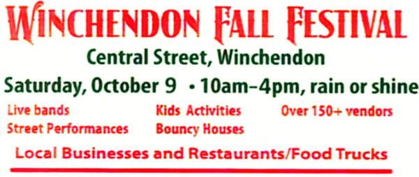 Winchendon Fall Festival Saturday October 9th 10am to 4pm