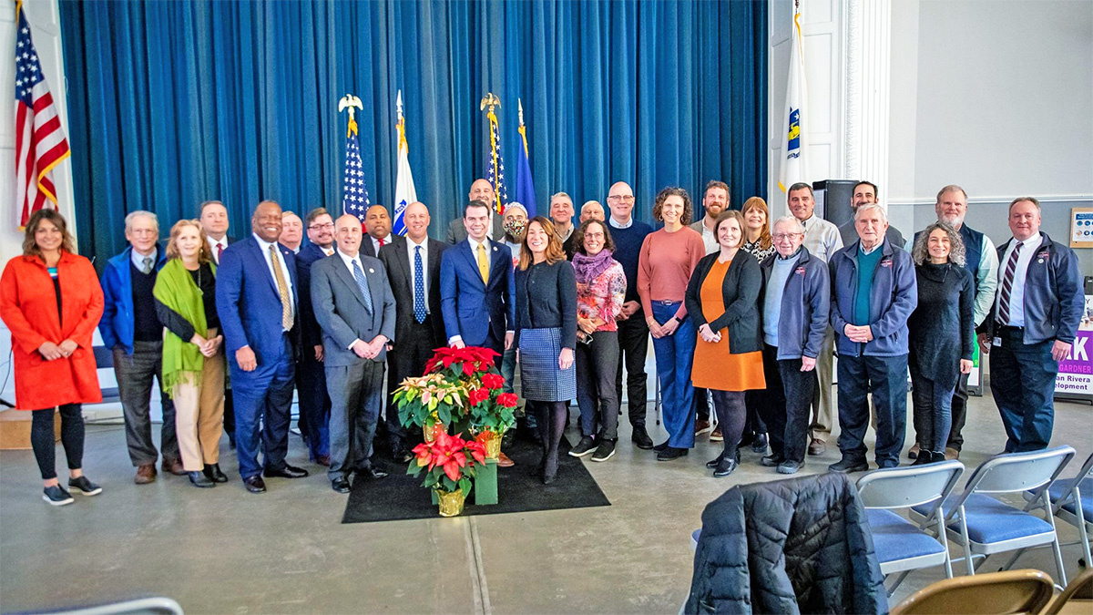 politovisit-113021-1200 officials in Gardner MA at announcement of grants