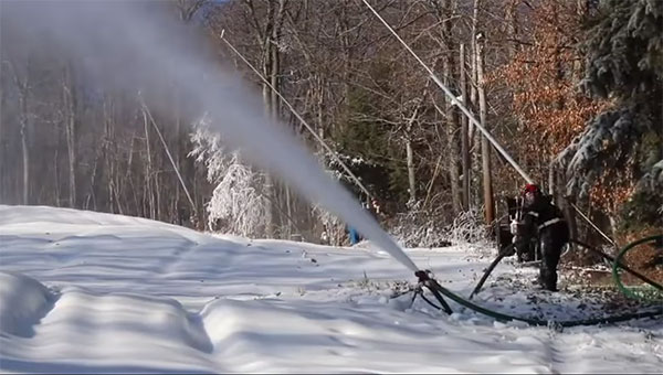 Wachusett Mountain Ski area Princeton MA snow making machine