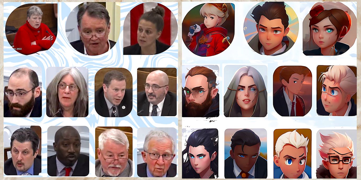 Gardner City Council Real and Cartoon side by side
