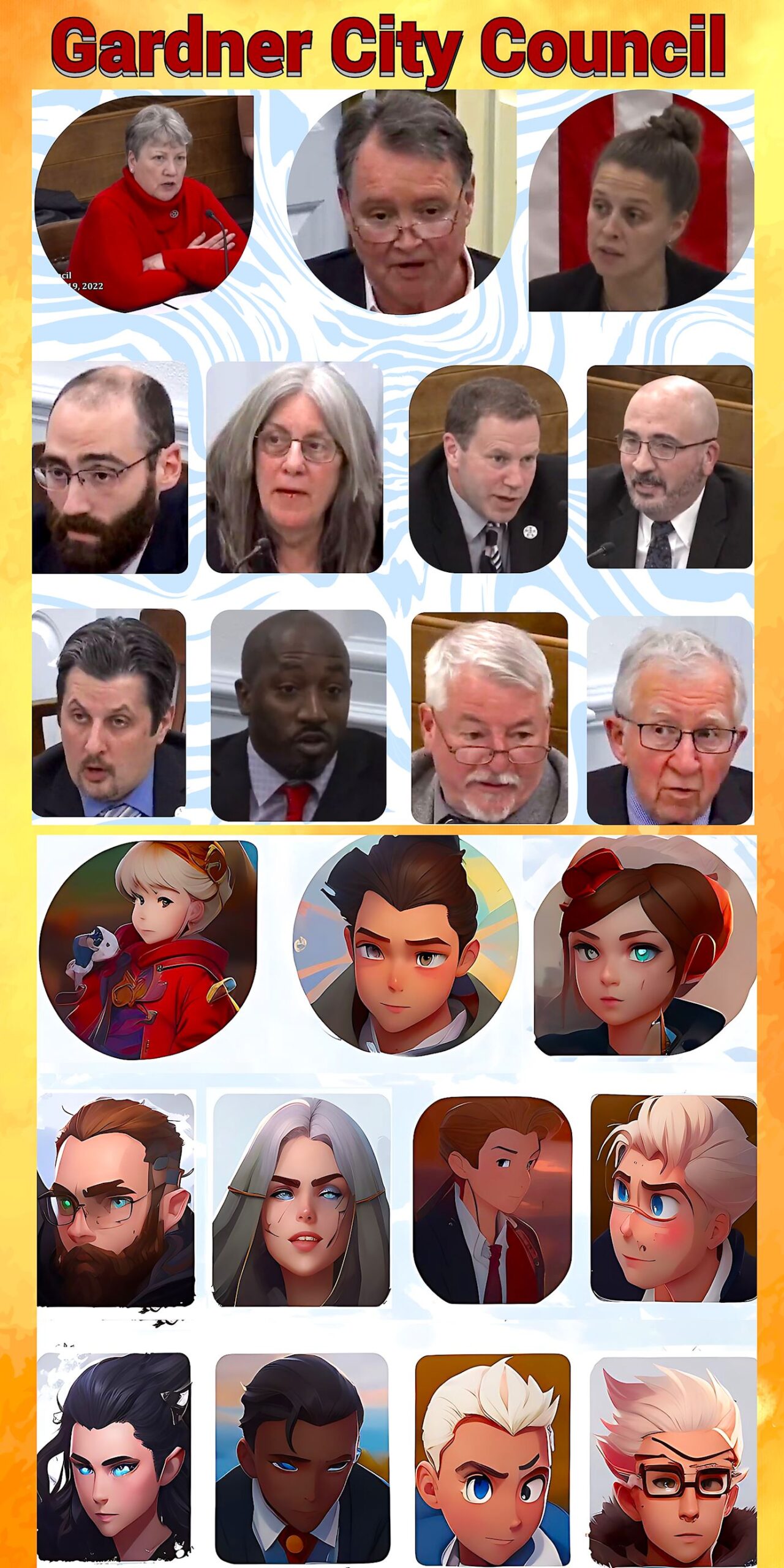 Gardner City Council Real and Cartoon 1