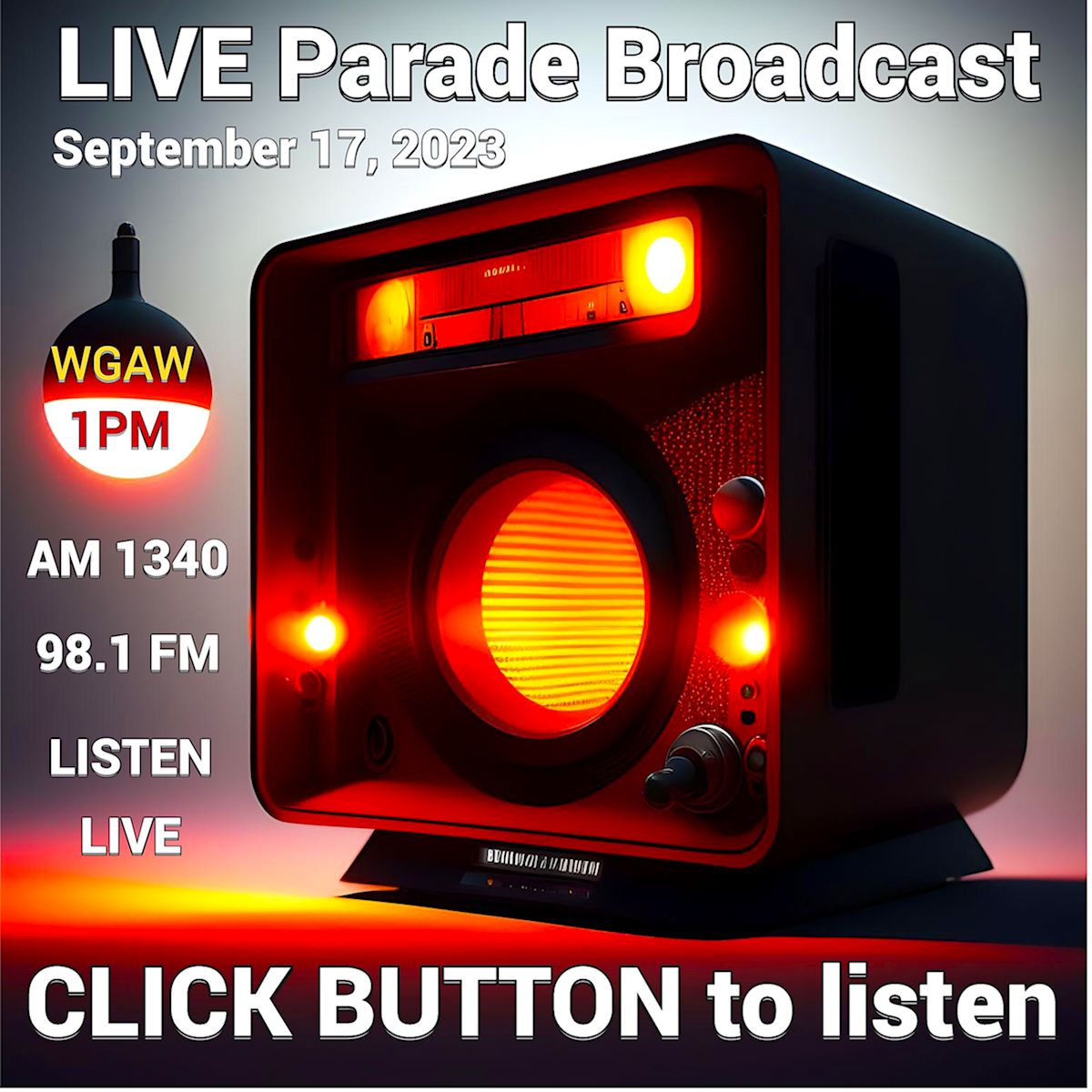 Radio Station Button WGAW Listen Live