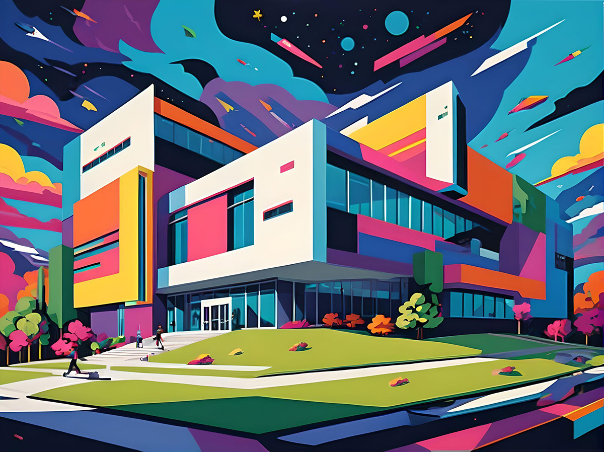 colorful new school building 1