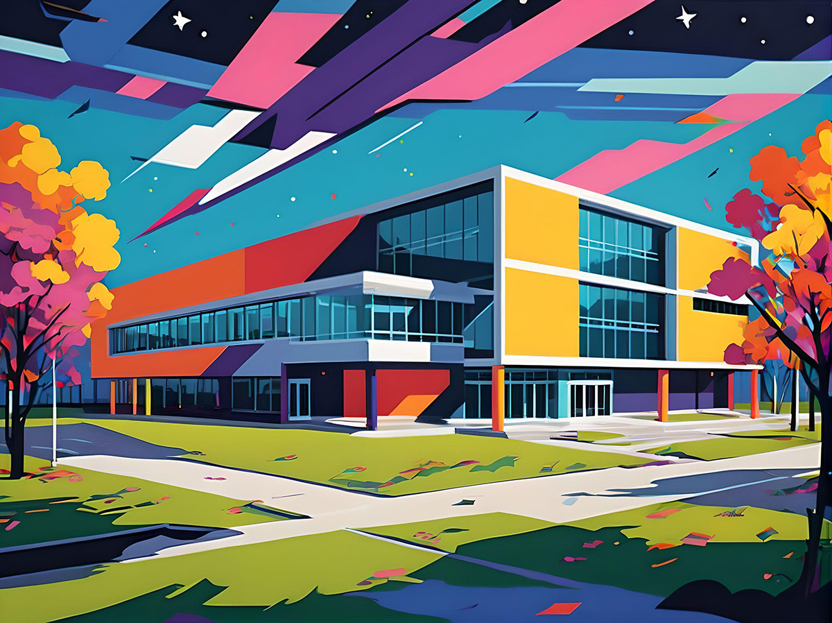 colorful new school building 2