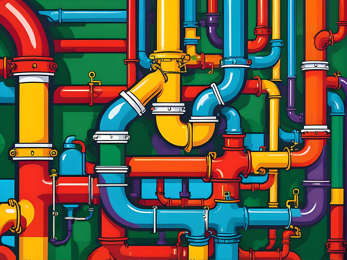 colorful piping