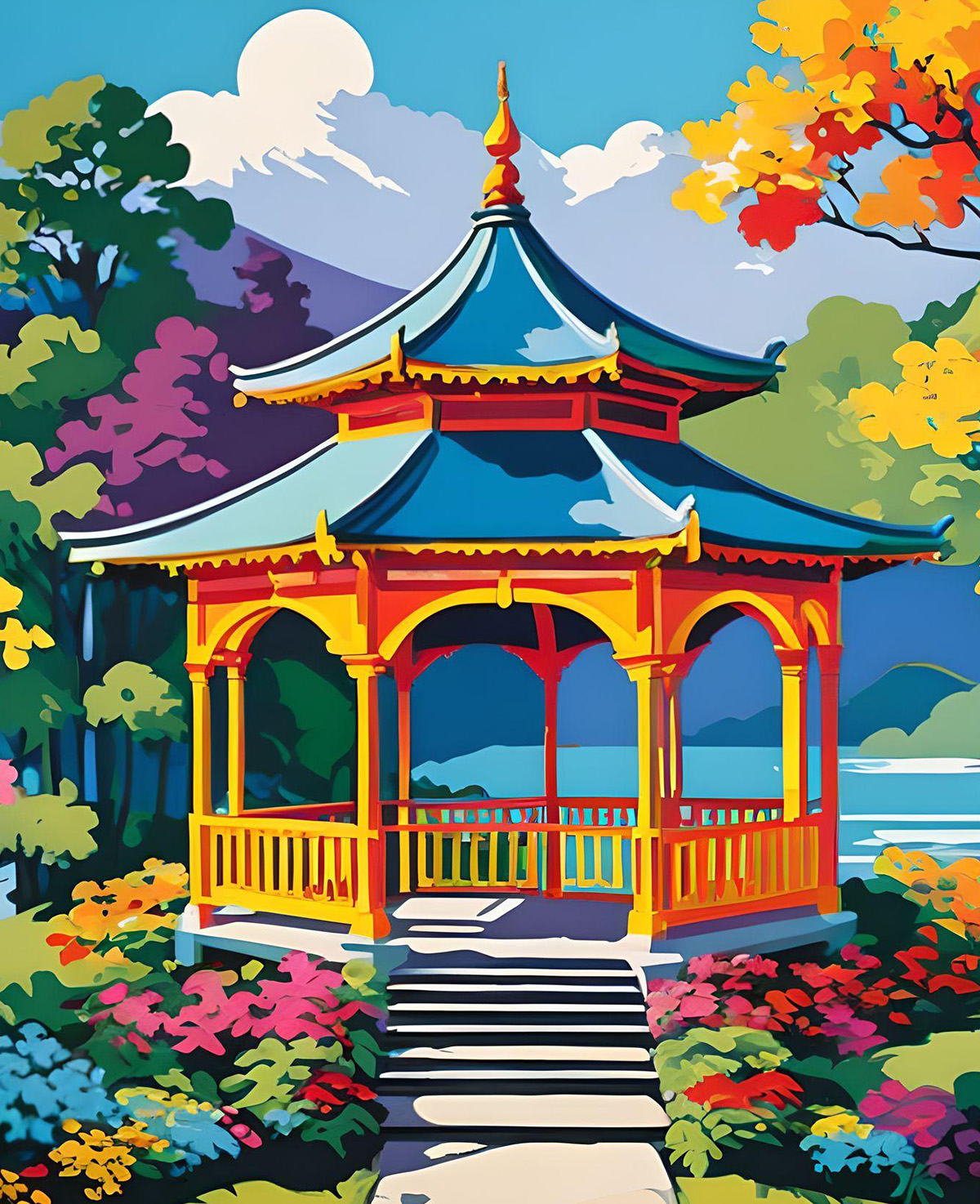 outdoor pavilion colorful