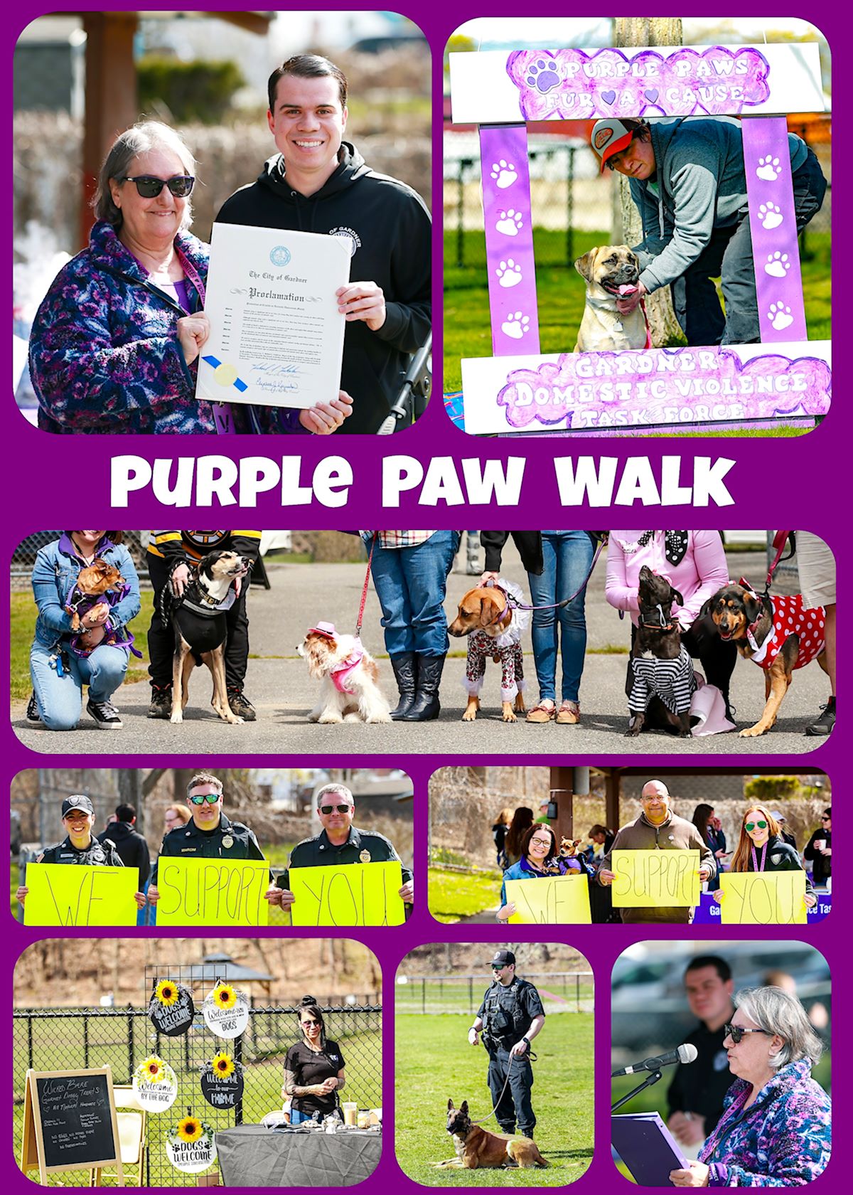 Purple Paw Walk 4 27 24 Collage