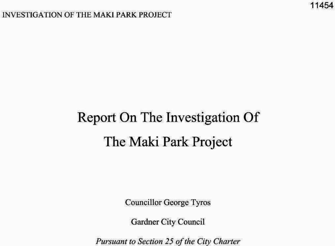 Maki Park Investigation Cover