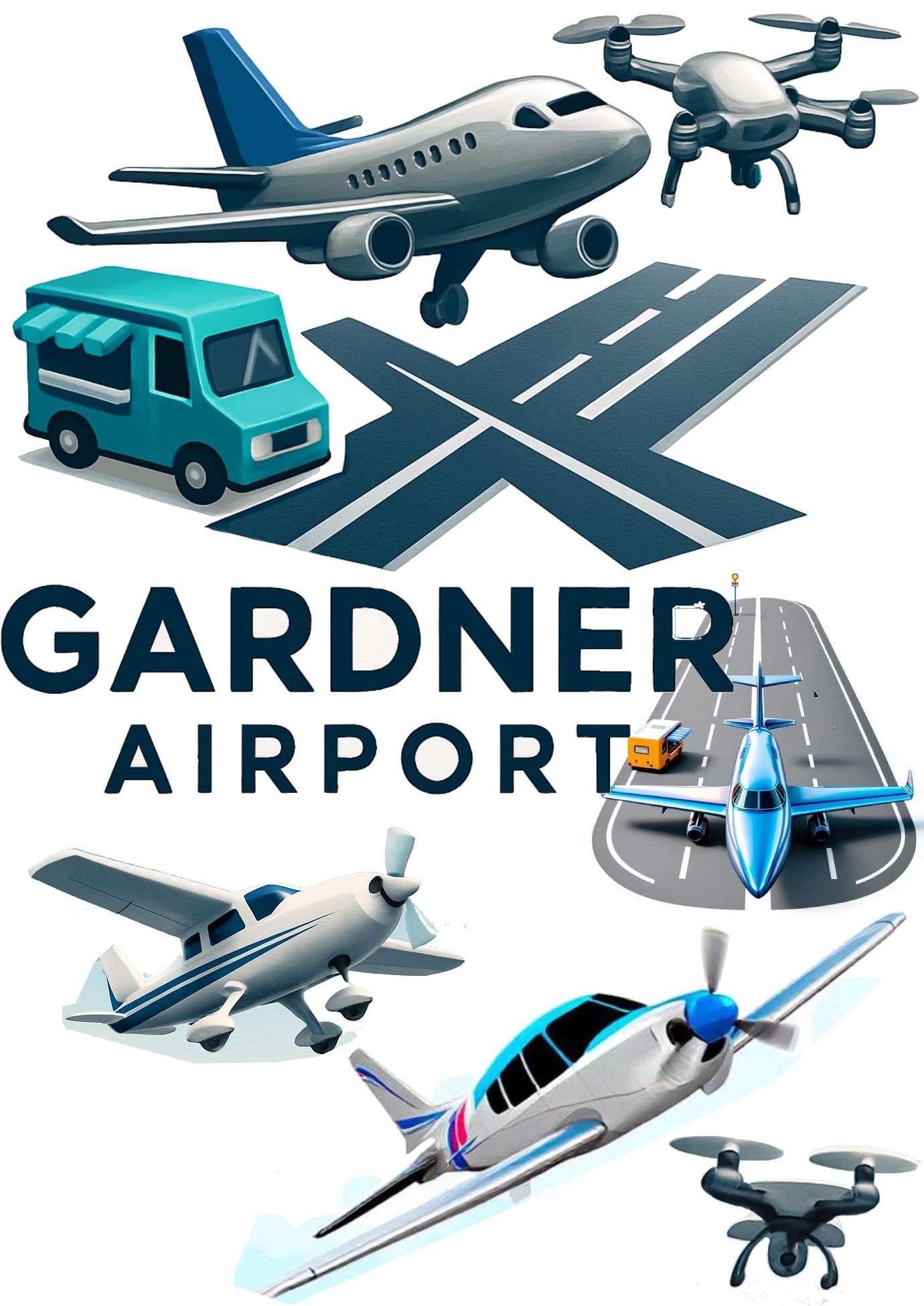 Gardner Airport Graphics collage