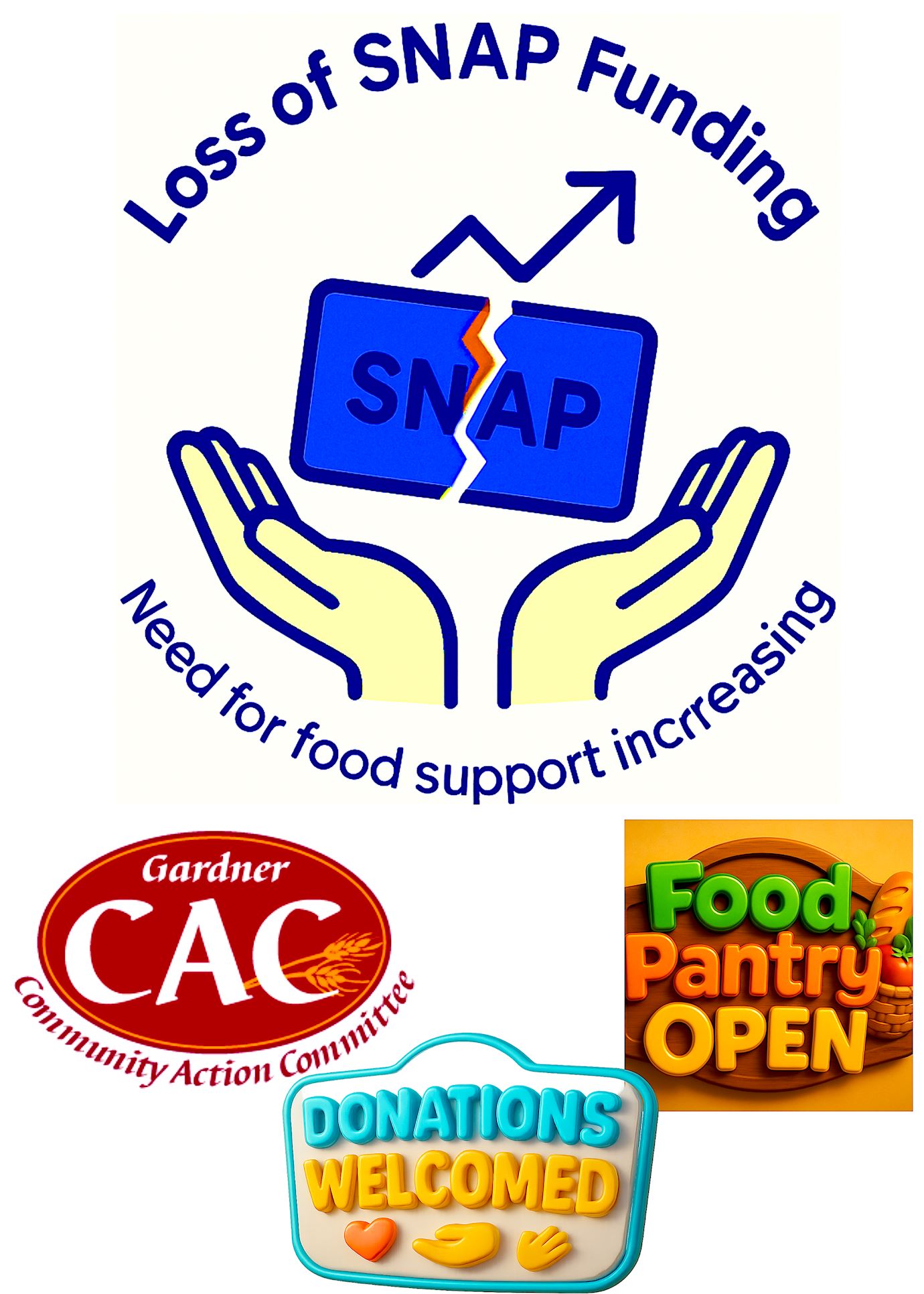 Loss of Snap Funding Gardner CAC Collage