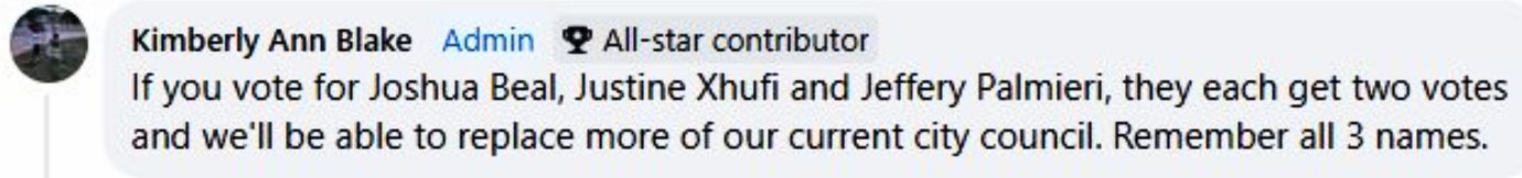 blake post re 2 votes