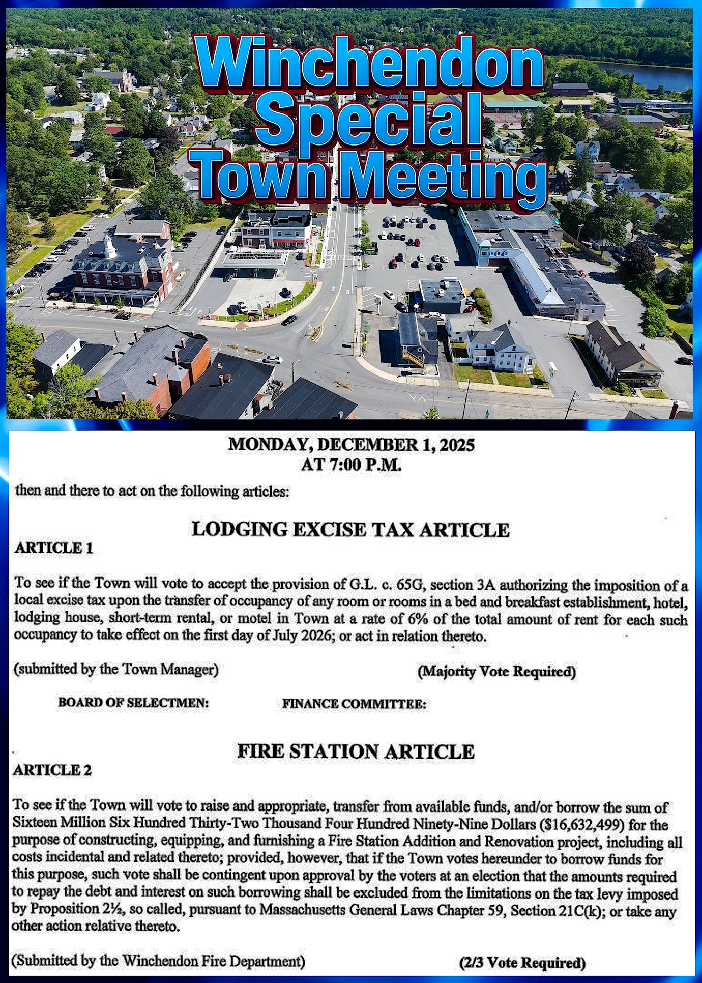 Winchendon Special Town Meeting 12 1 25 Collage