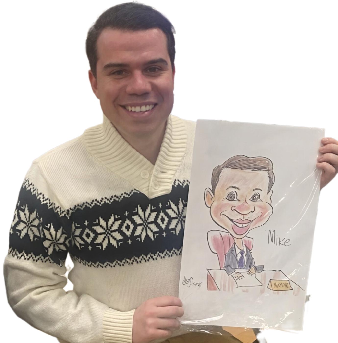 no background caricature mayor