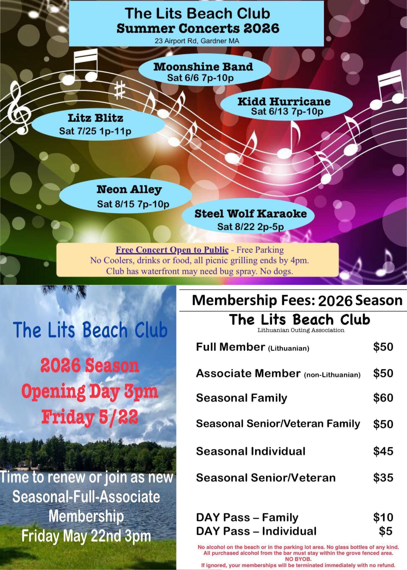 Lits Beach Club Summer Concerts 2026