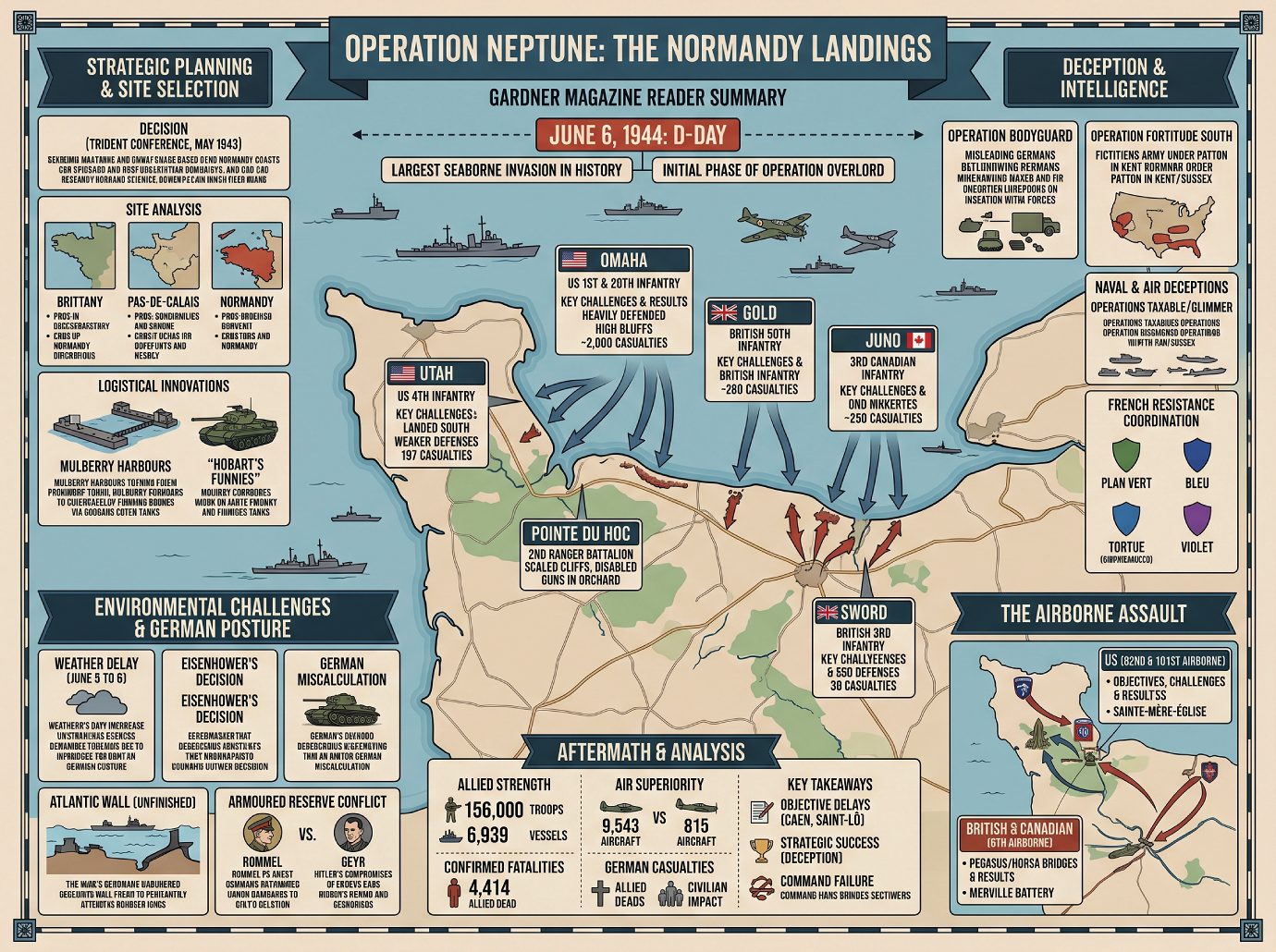 Operation Neptune - The Normandy Landings - Infographic