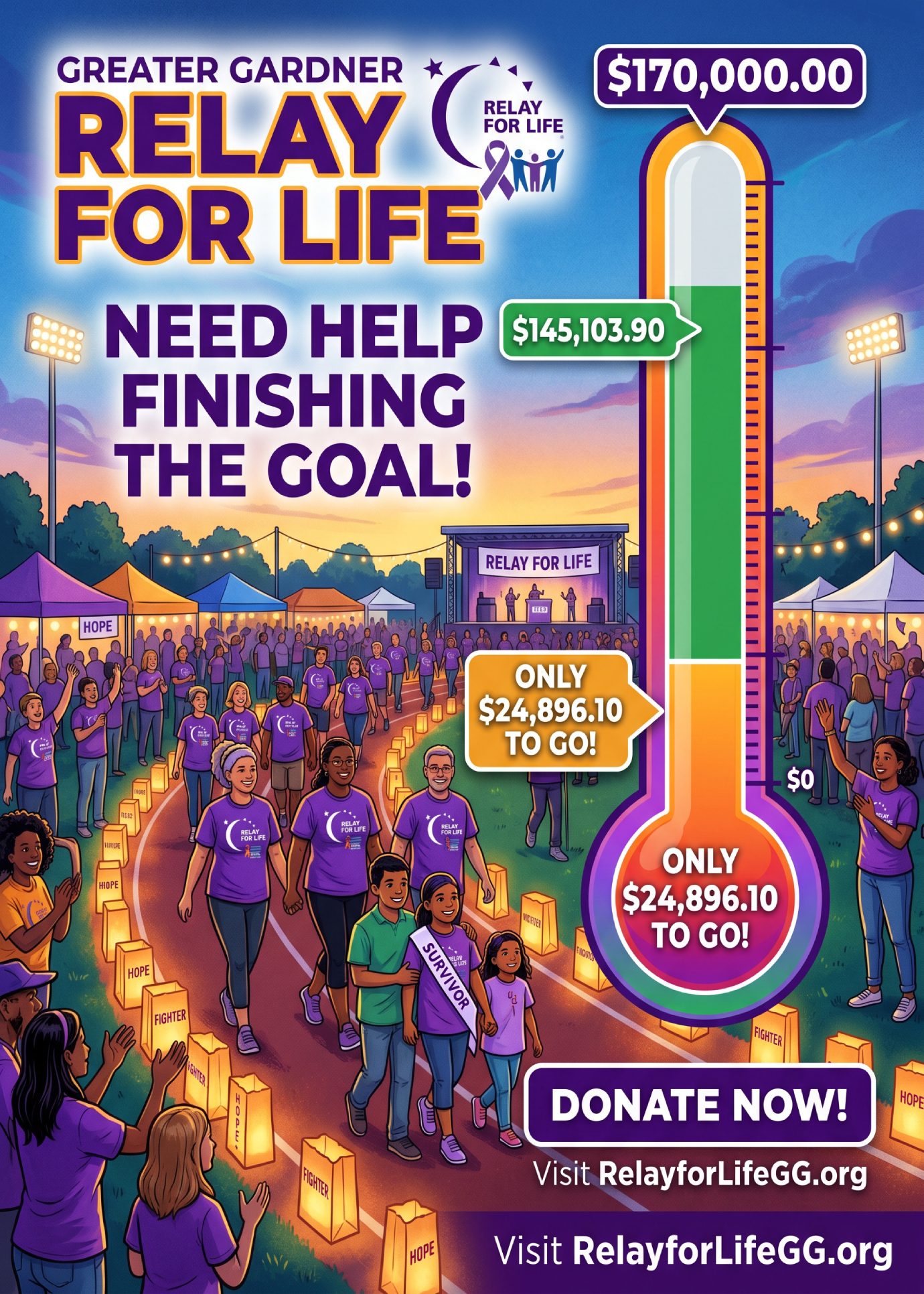 Relay for Life Greater Gardner Goal Article