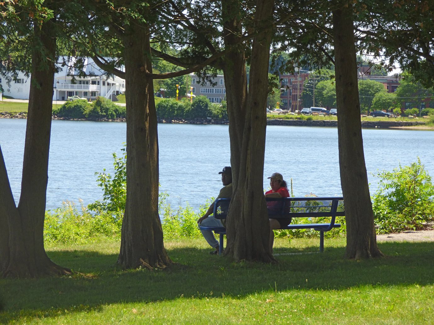 Couple on Bench at Crystal Lake.