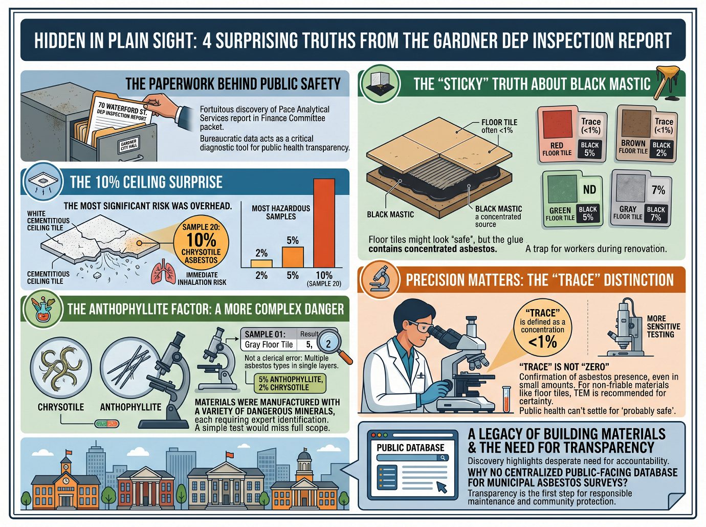 Hidden in Plain Sight - Asbestos at Waterford infographic