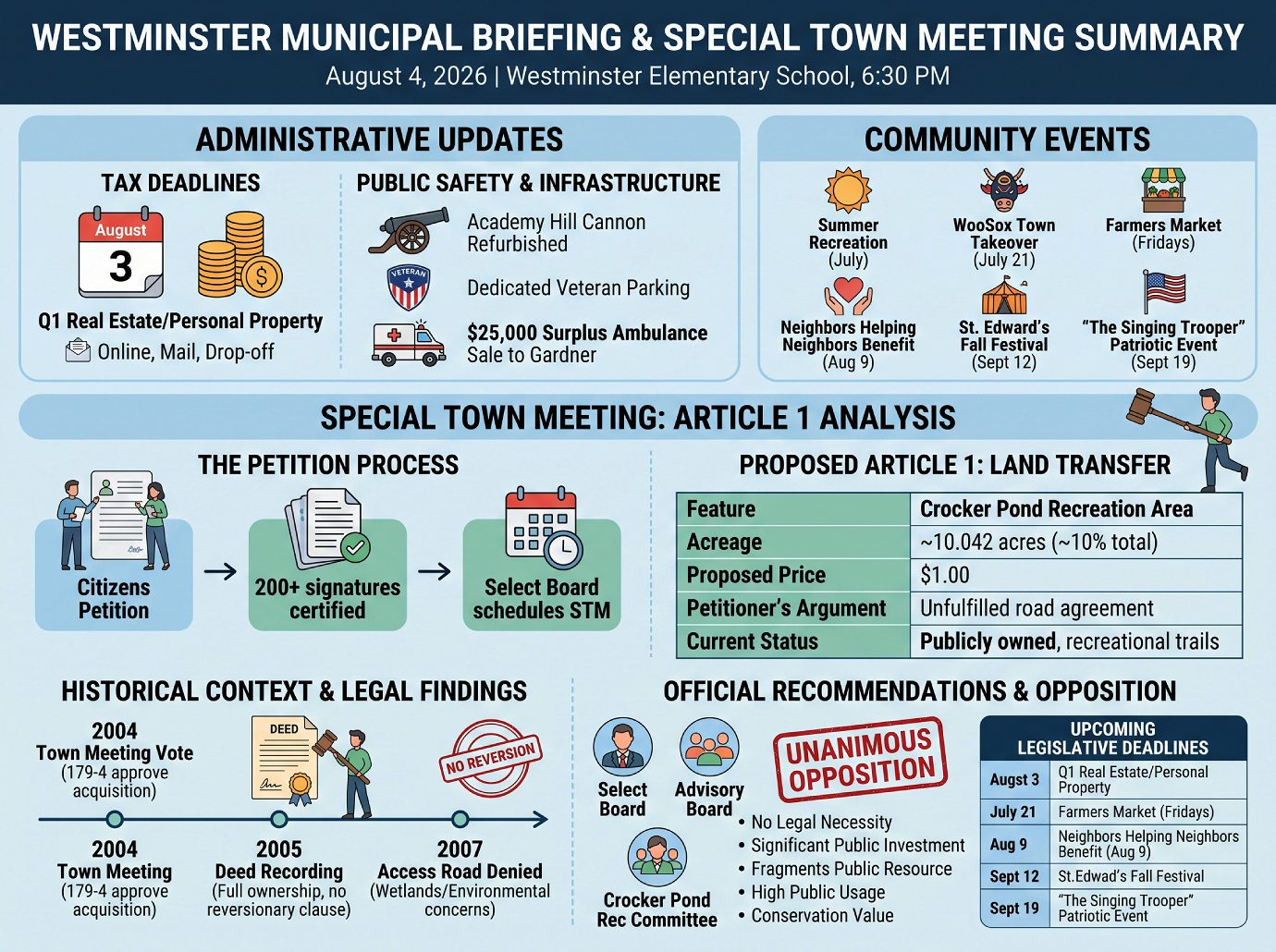 Westminster MA Briefing and Special Town Meeting