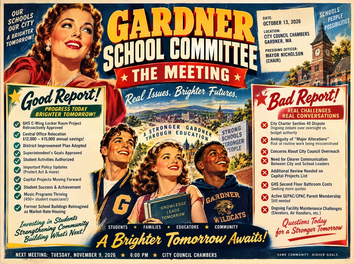 Gardner School Committee 10-13-26 Meeting