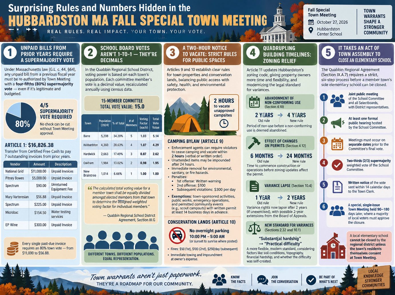 Hubbardston MA Fall Special Town Meeting 2026